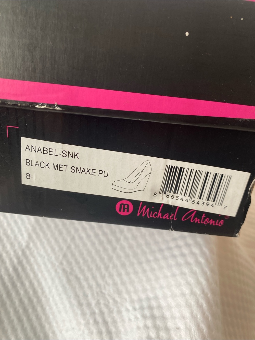 Michael Antonio Anabel-Snake Black & Natural Espadrille 4” Wedge Pumps LIKE NEW! - Picture 7 of 10
